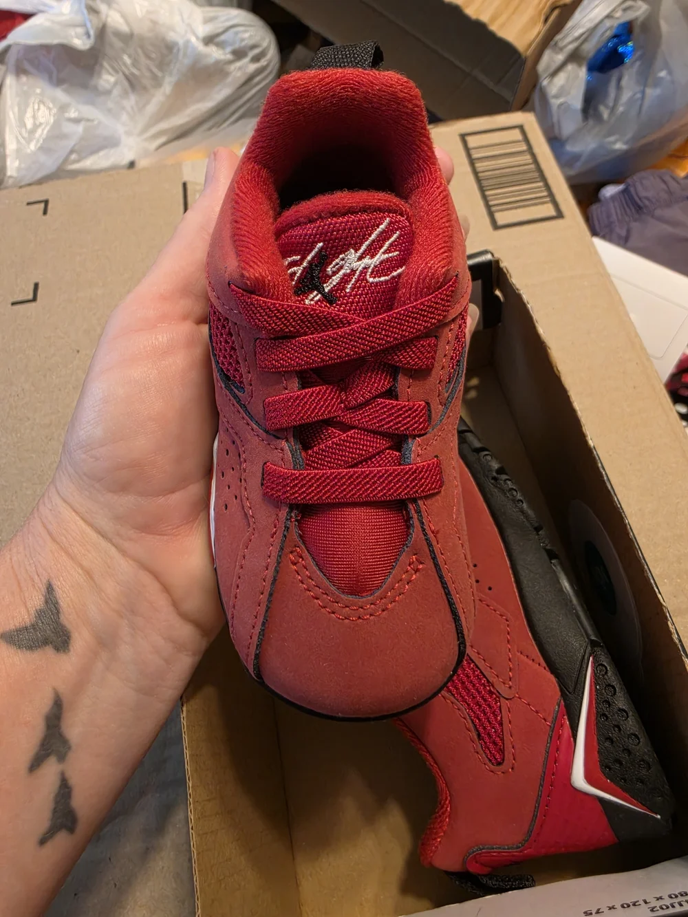 Jordan Toddler/Youth Red and Black Athletic Sneakers